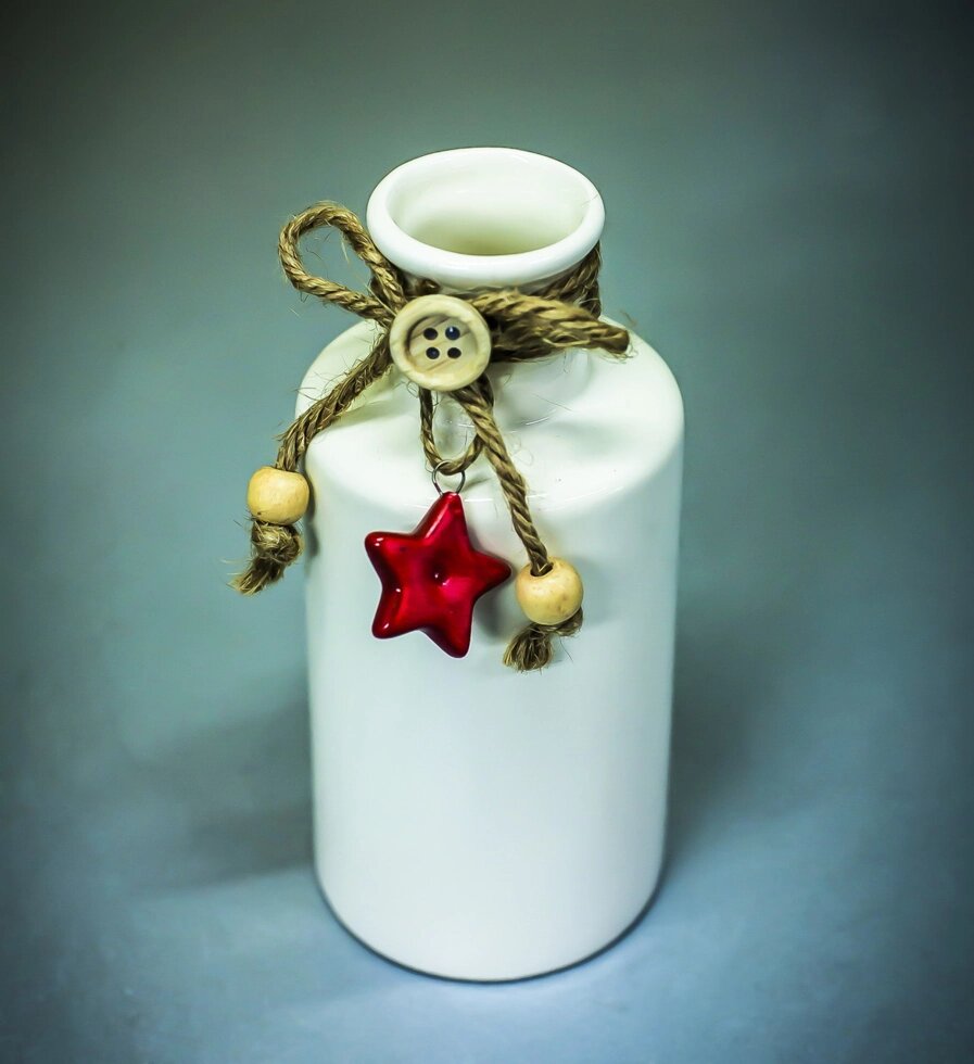 Бутылка декоративная (керамика, белая),6,5х14см от компании Интернет-магазин VPROK_kz - фото 1