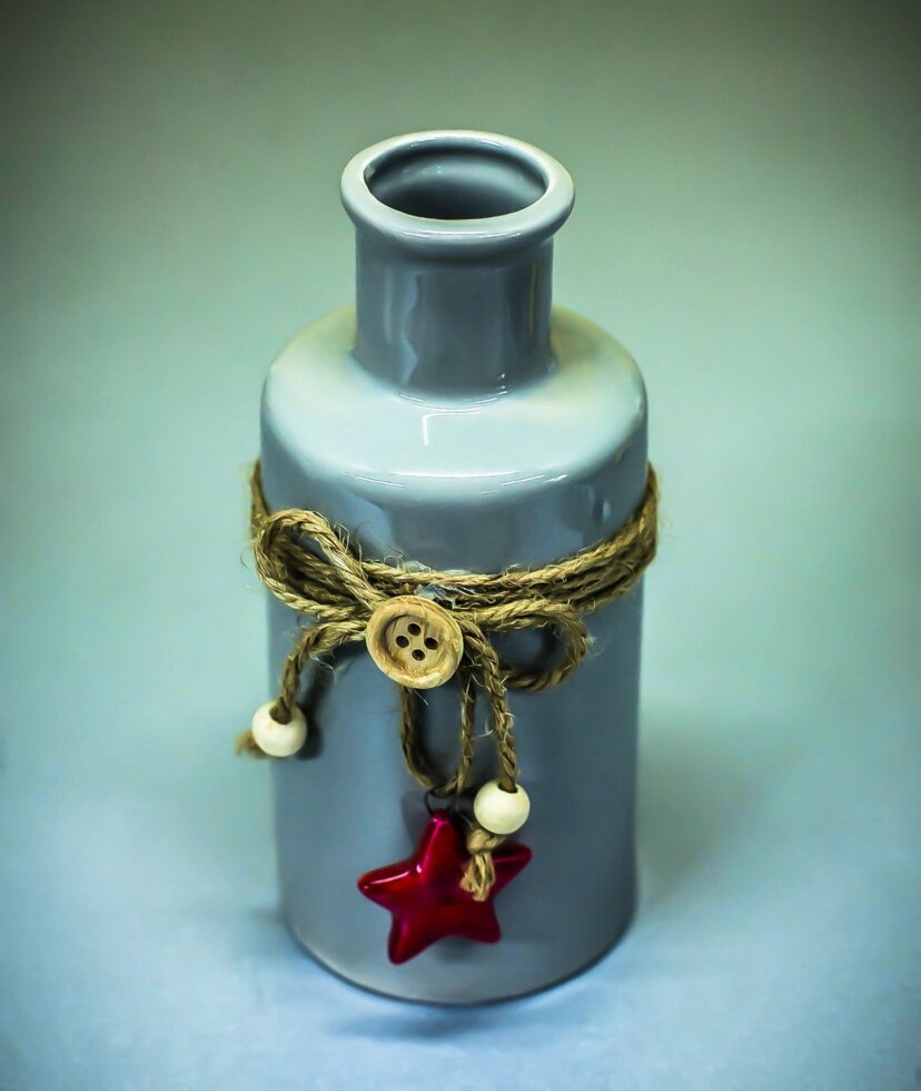 Бутылка декоративная (керамика, серая),6,5х14см от компании Интернет-магазин VPROK_kz - фото 1