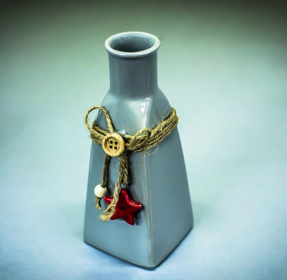 Бутылка декоративная (керамика, серая),6х15,5см от компании Интернет-магазин VPROK_kz - фото 1