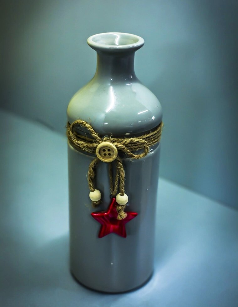 Бутылка декоративная (керамика, серая),7х20см от компании Интернет-магазин VPROK_kz - фото 1