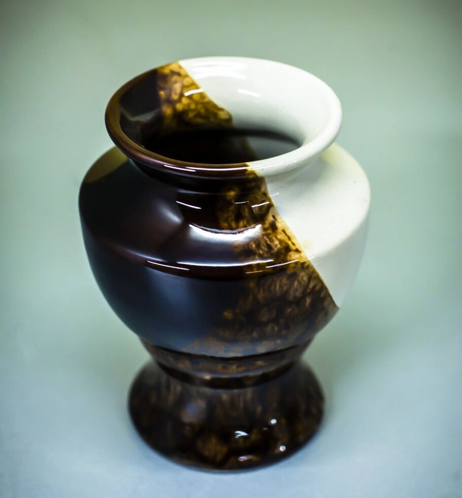 Чаша декоративная (керамика, бело-коричневая),13,5см от компании Интернет-магазин VPROK_kz - фото 1