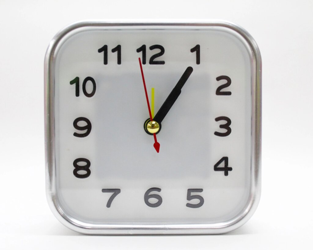 Часы-будильник квадратные, белые, 10 см от компании Интернет-магазин VPROK_kz - фото 1