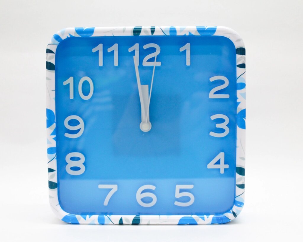 Часы-будильник квадратные, голубые, 15 см от компании Интернет-магазин VPROK_kz - фото 1