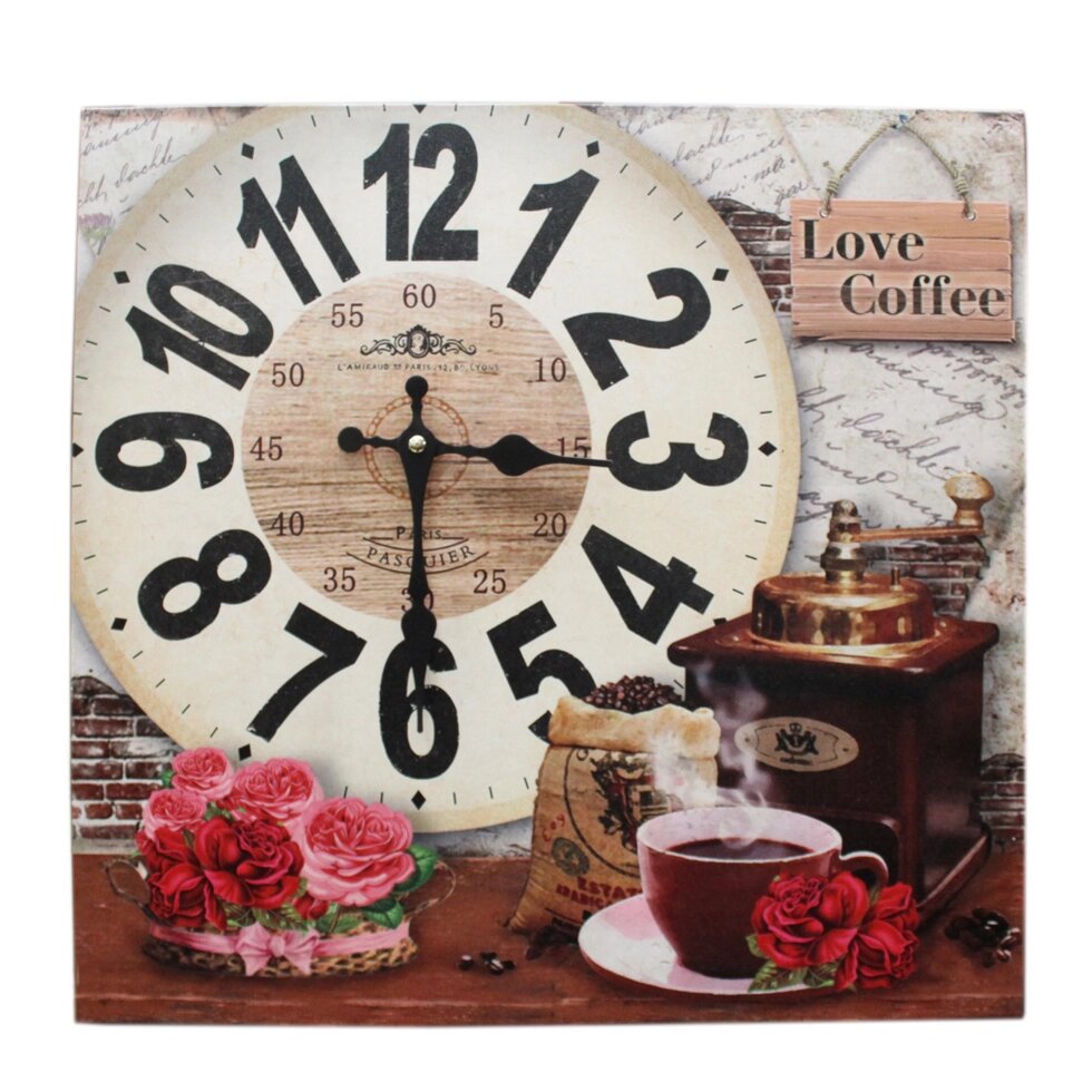 Часы настенные, "Love coffee", 39*39 см от компании Интернет-магазин VPROK_kz - фото 1