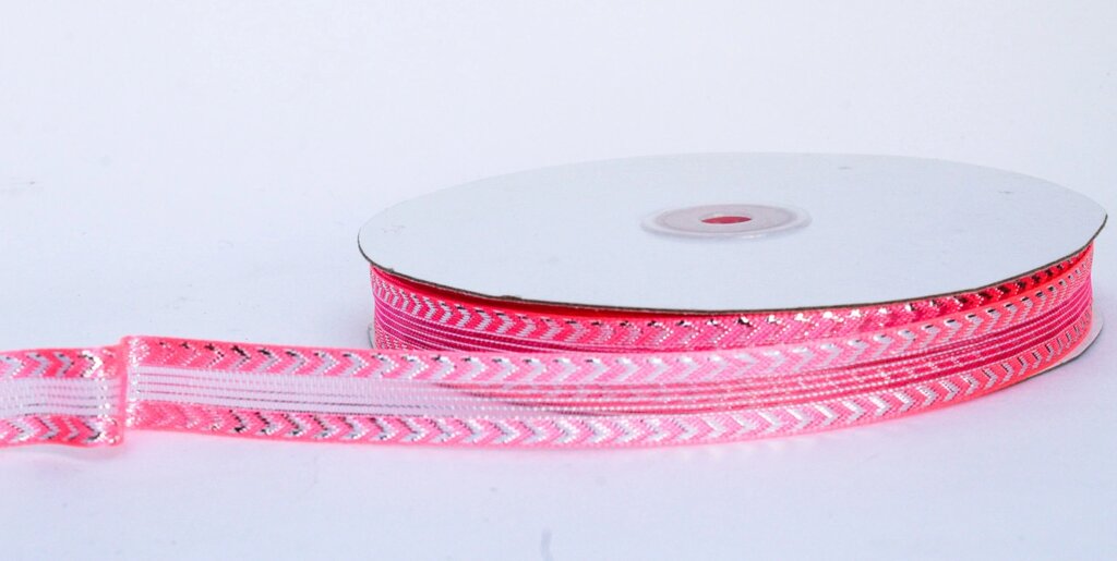 Декоративная лента для одежды прозрачная посередине, розовая, 1.5 см от компании Интернет-магазин VPROK_kz - фото 1