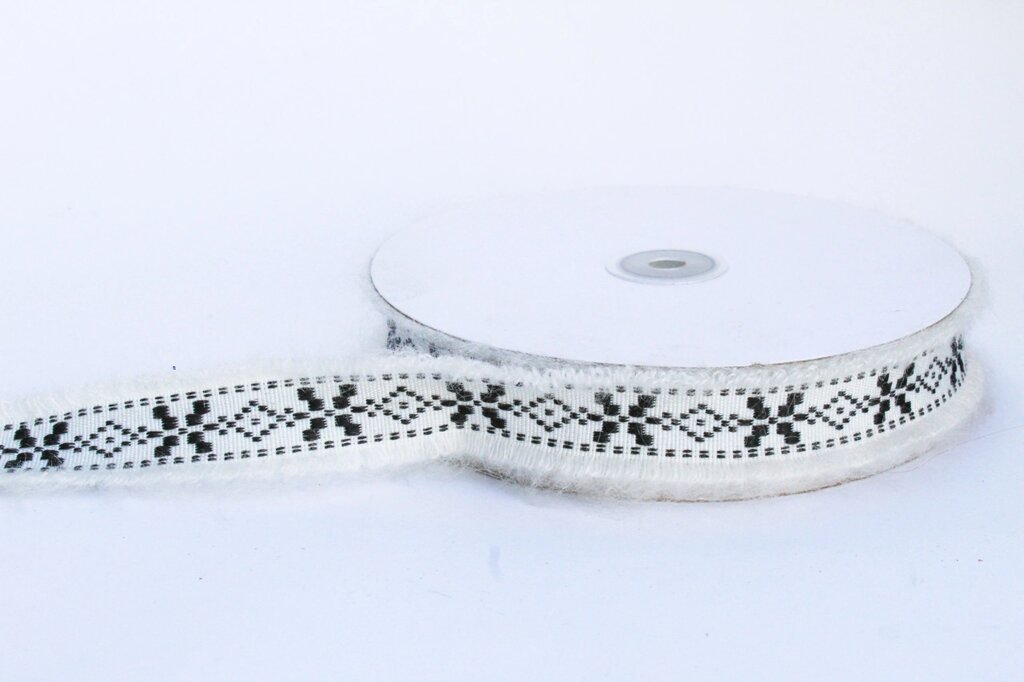 Декоративная лента для одежды с бахромой, черно-белая от компании Интернет-магазин VPROK_kz - фото 1