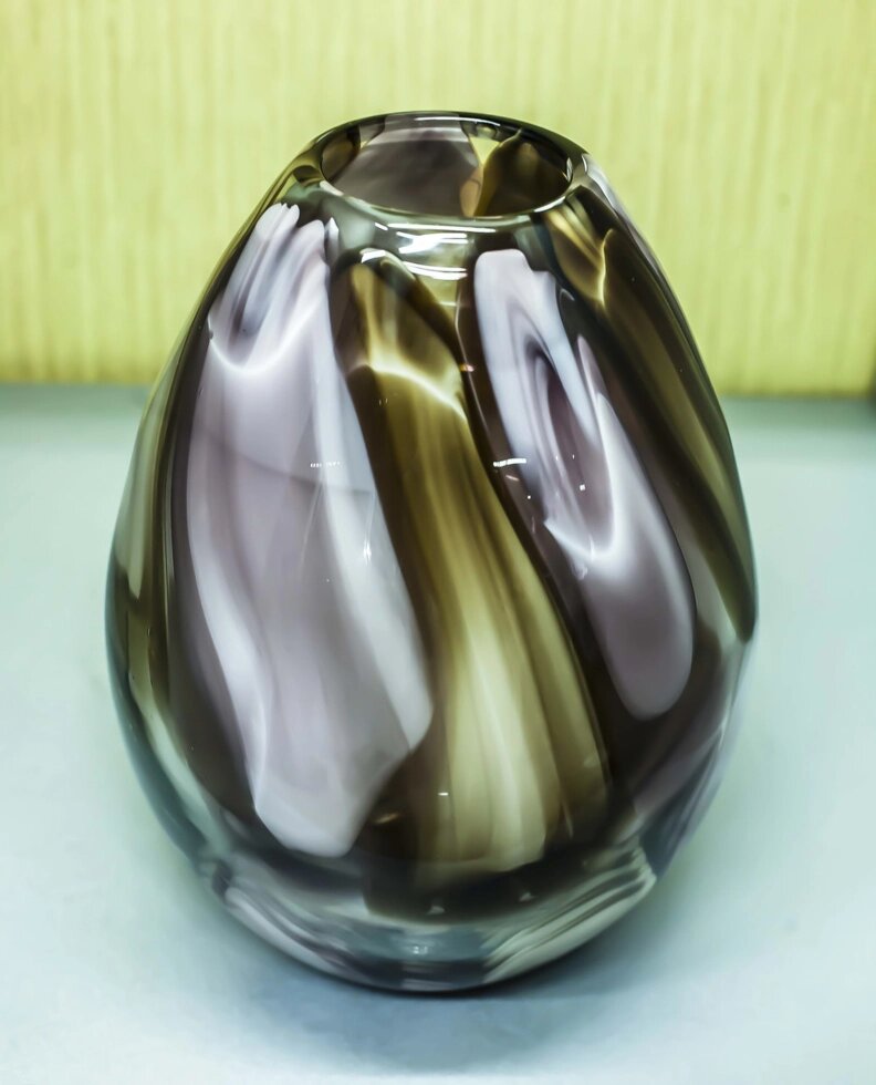 Декоративная настольная ваза (цветное стекло), 30см от компании Интернет-магазин VPROK_kz - фото 1
