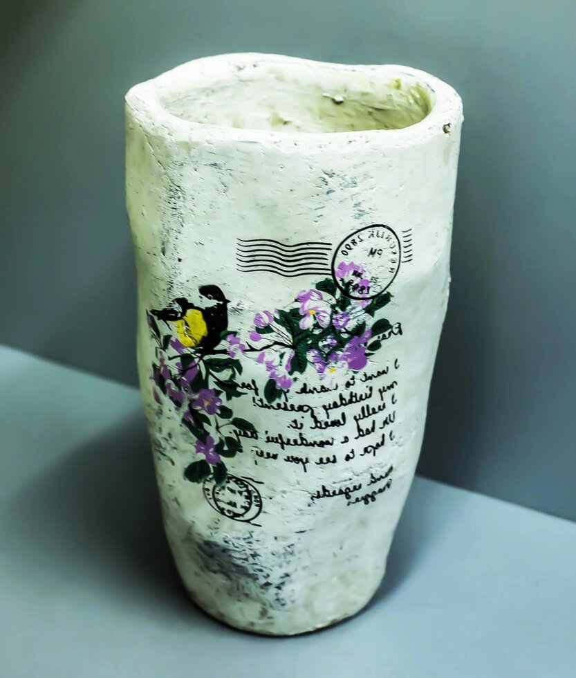 Декоративная настольная ваза (керамика, белая), 21см от компании Интернет-магазин VPROK_kz - фото 1