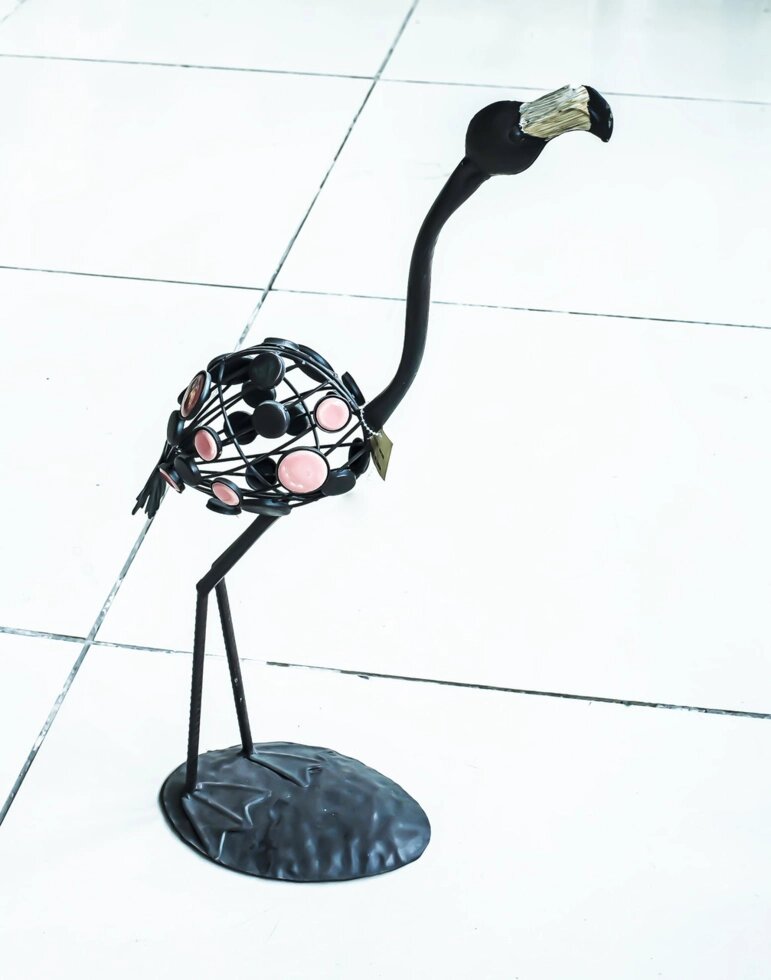 Декоративная садовая фигурка "Фламинго" (черная) от компании Интернет-магазин VPROK_kz - фото 1