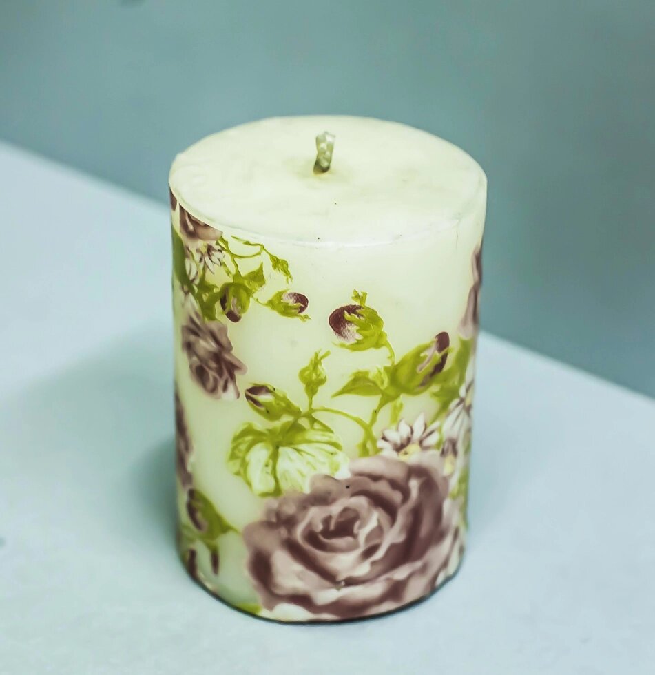Декоративная свеча пеньковая "Розы" (белая) от компании Интернет-магазин VPROK_kz - фото 1
