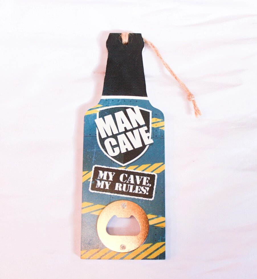 Декоративная табличка-открывашка, MAN CAVE, 20 см от компании Интернет-магазин VPROK_kz - фото 1
