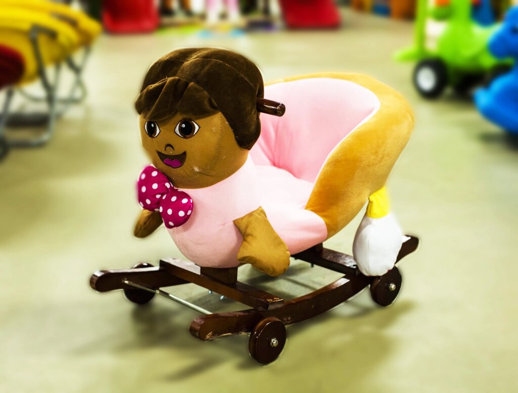 Детская качалка с колесами в форме игрушки (розовая), 37х58х50см от компании Интернет-магазин VPROK_kz - фото 1