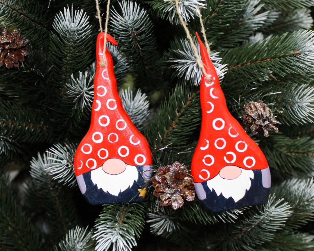 Дизайнерское новогоднее украшение, "Дед мороз", 2 шт., 15 см от компании Интернет-магазин VPROK_kz - фото 1