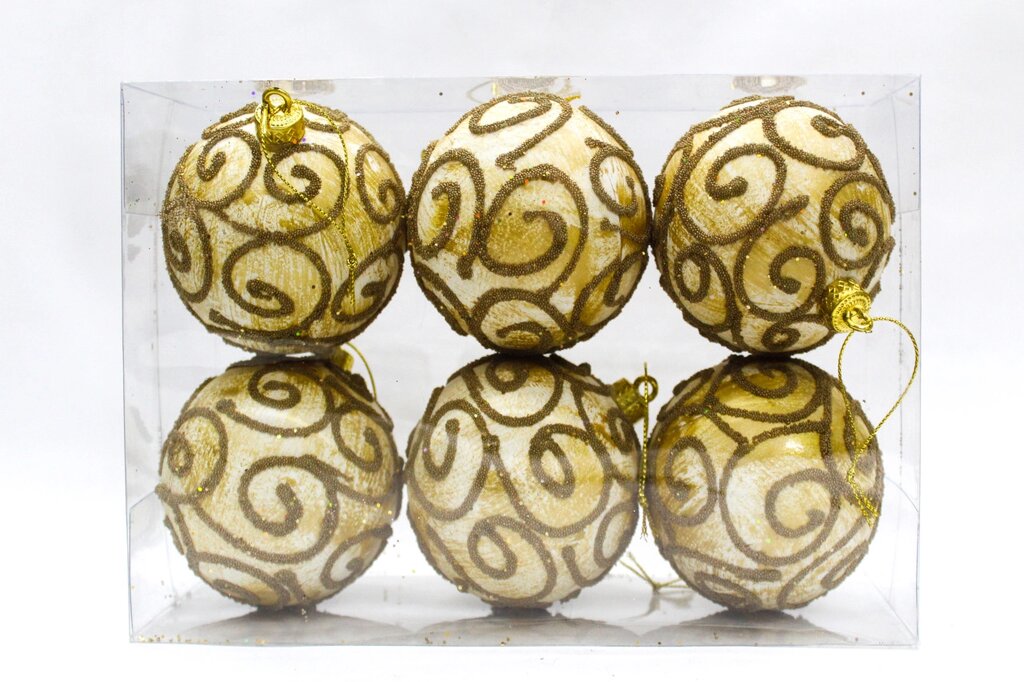 Дизайнерское новогоднее украшение, шары, "Узоры", D 7 см от компании Интернет-магазин VPROK_kz - фото 1