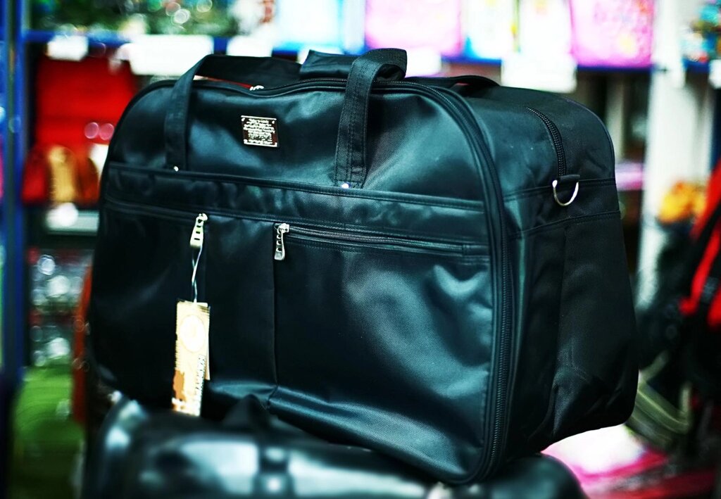 Дорожная сумка "Happypeople" брезентовая (черная) от компании Интернет-магазин VPROK_kz - фото 1