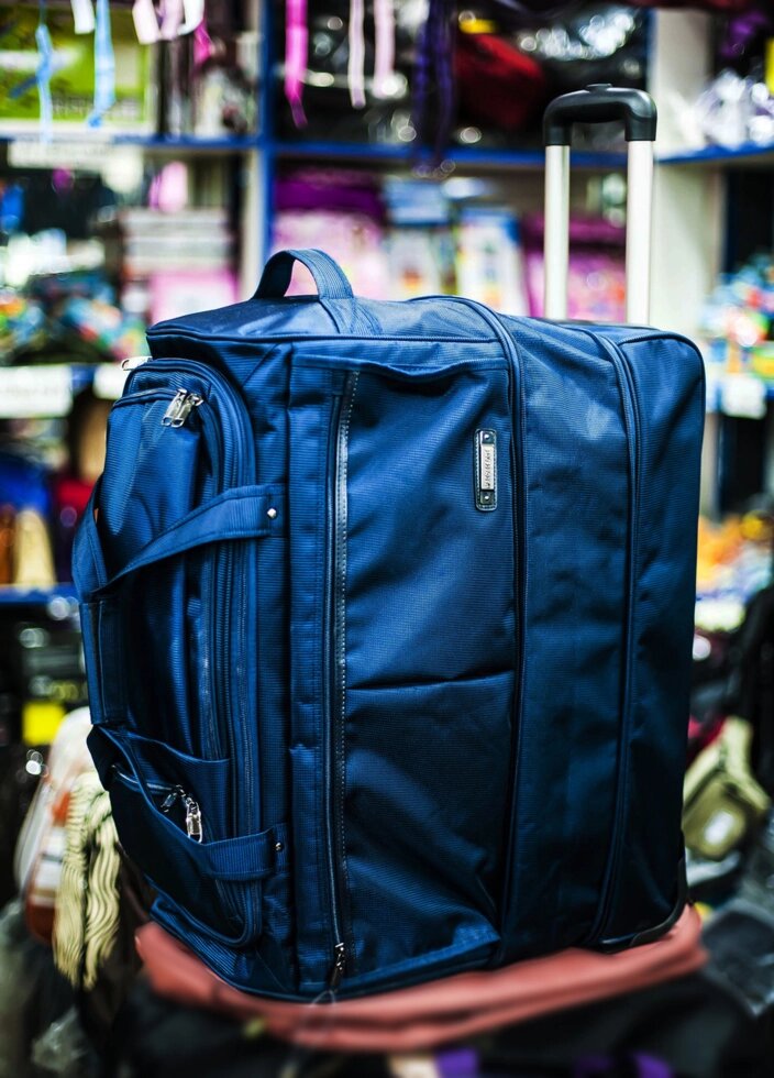 Дорожная сумка на колесах "Happypeople",60х40х40см (синяя) от компании Интернет-магазин VPROK_kz - фото 1