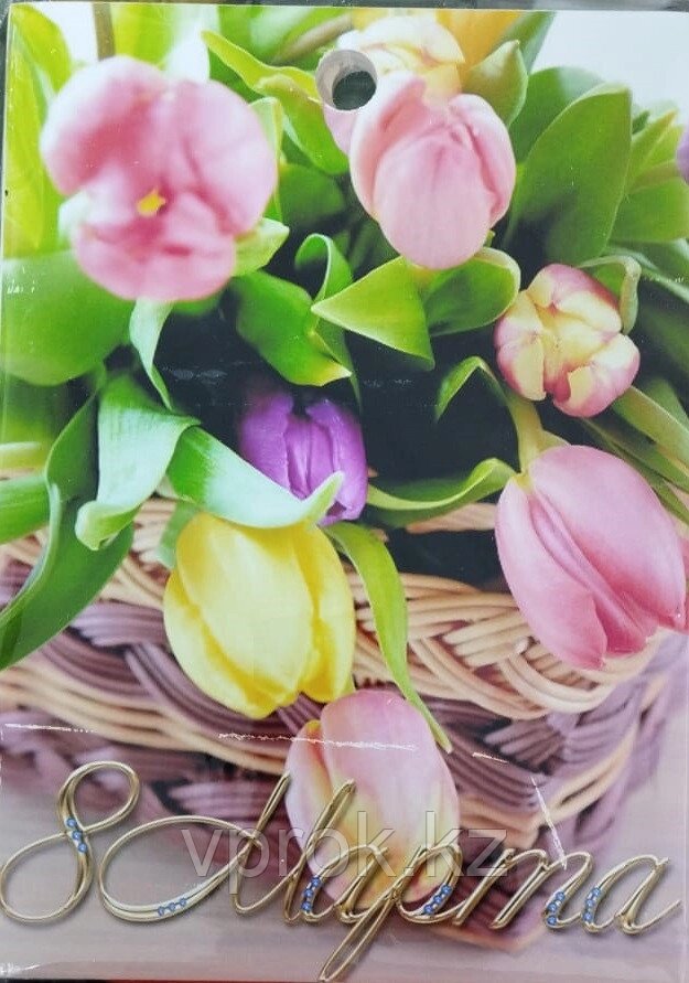 Доска разделочная деревянная «8 марта тюльпаны цветные» 2 шт, 29200,6 см от компании Интернет-магазин VPROK_kz - фото 1