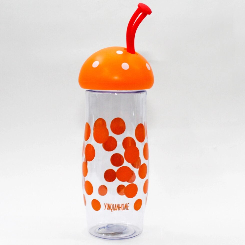 Эко бутылка для воды "Грибочек", 0,4 л, оранжевая от компании Интернет-магазин VPROK_kz - фото 1
