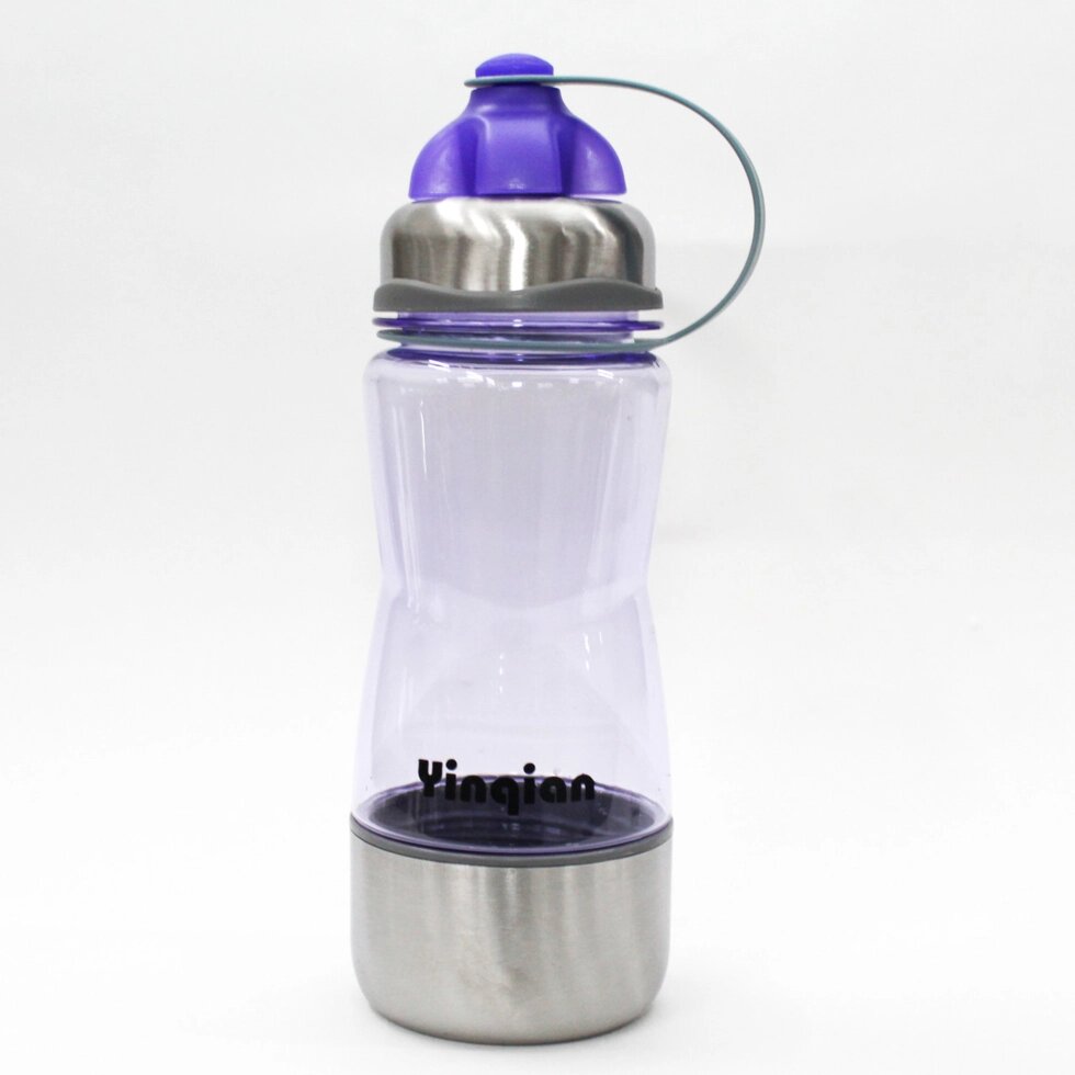 Эко бутылка для воды с поилкой, стаканом, 0,5 л, голубая от компании Интернет-магазин VPROK_kz - фото 1
