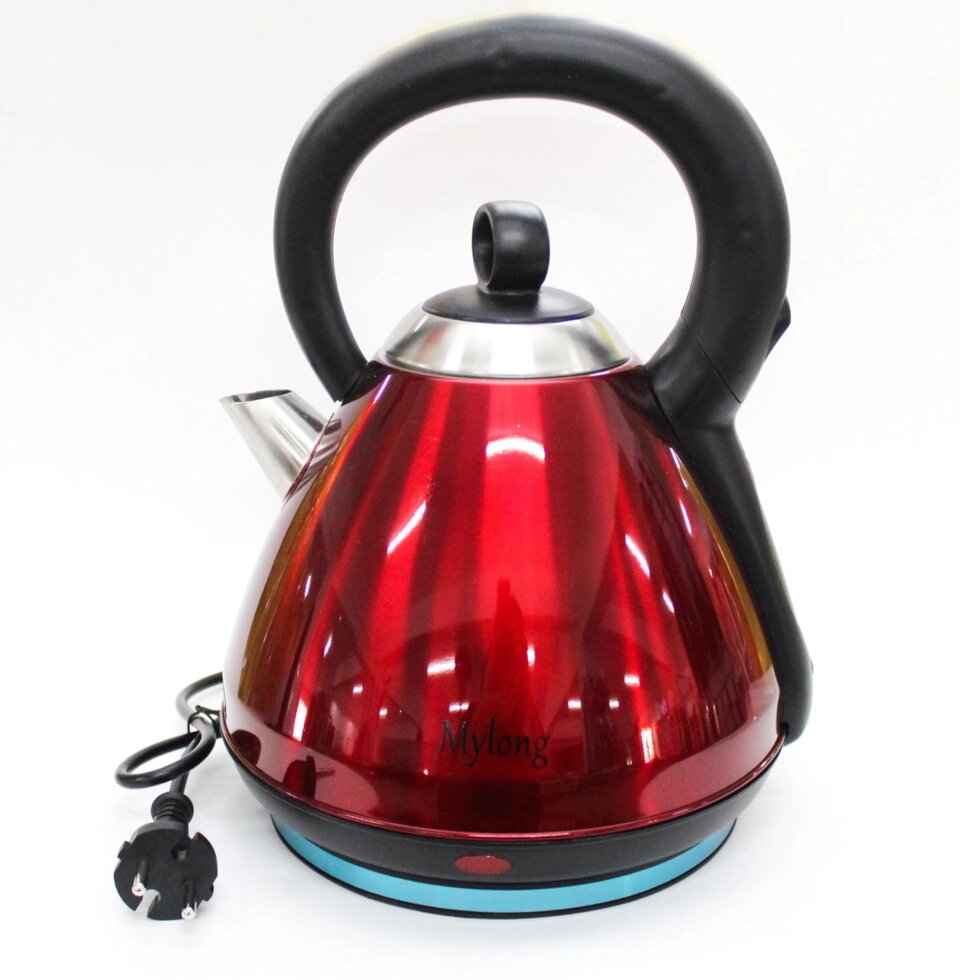 Электрический чайник MYLONG MY-3030, нержавеющая сталь, красный, 3 л. от компании Интернет-магазин VPROK_kz - фото 1