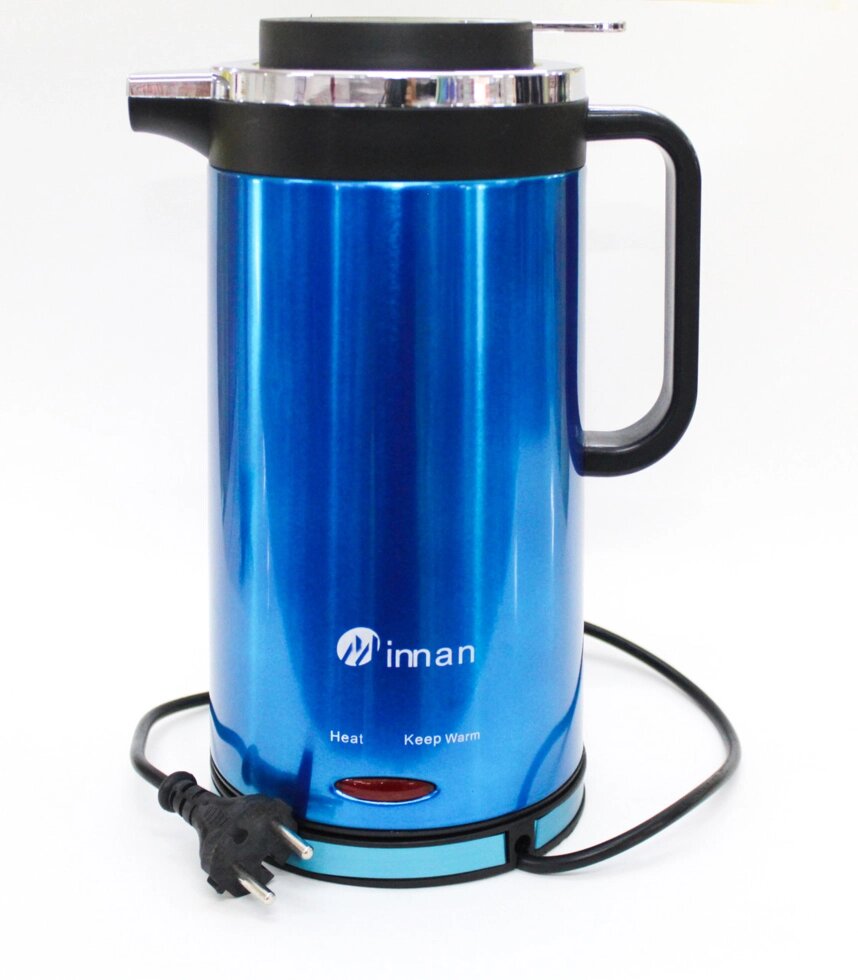 Электрический чайник-термос INNAN, синий, 2 л. от компании Интернет-магазин VPROK_kz - фото 1