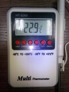 Электронный термометр c щупом на проводе HT-9269