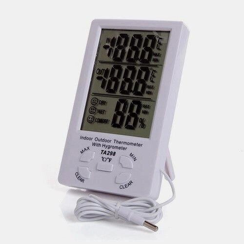 Электронный термометр, гигрометр, часы MAX-MIN TA298 от компании Интернет-магазин VPROK_kz - фото 1