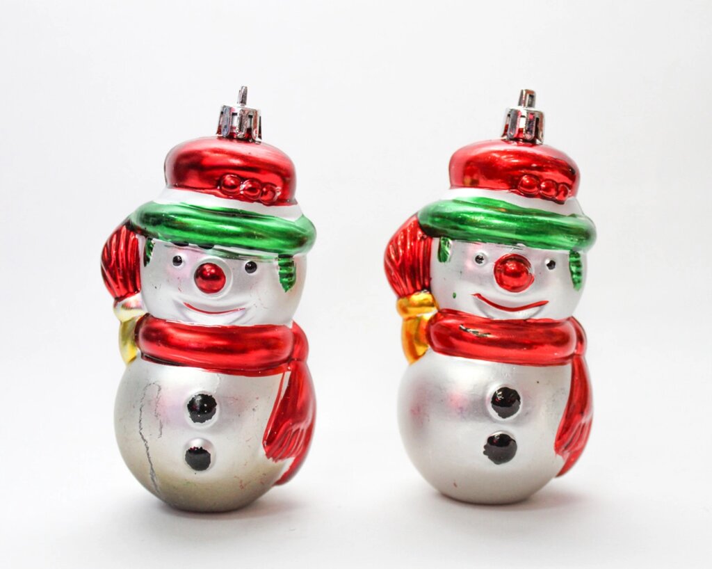 Ёлочные игрушки, 2 маленьких снеговика от компании Интернет-магазин VPROK_kz - фото 1