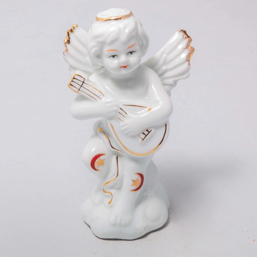 Фарфоровая статуэтка "Ангел с домброй" (9см) от компании Интернет-магазин VPROK_kz - фото 1
