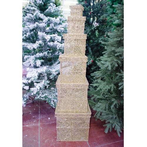 Фигура световая "Пирамида из подарков" 140 см от компании Интернет-магазин VPROK_kz - фото 1