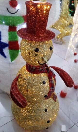 Фигура световая "Снеговик золотистый" 150*40 см от компании Интернет-магазин VPROK_kz - фото 1