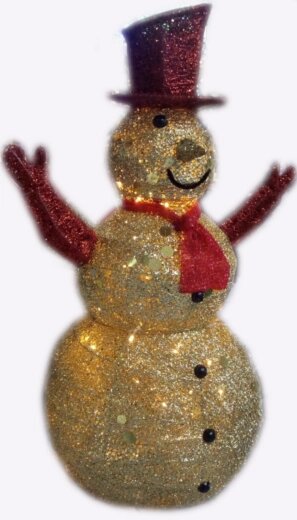 Фигура световая "Снеговик золотистый" 80*40 см ##от компании## Интернет-магазин VPROK_kz - ##фото## 1