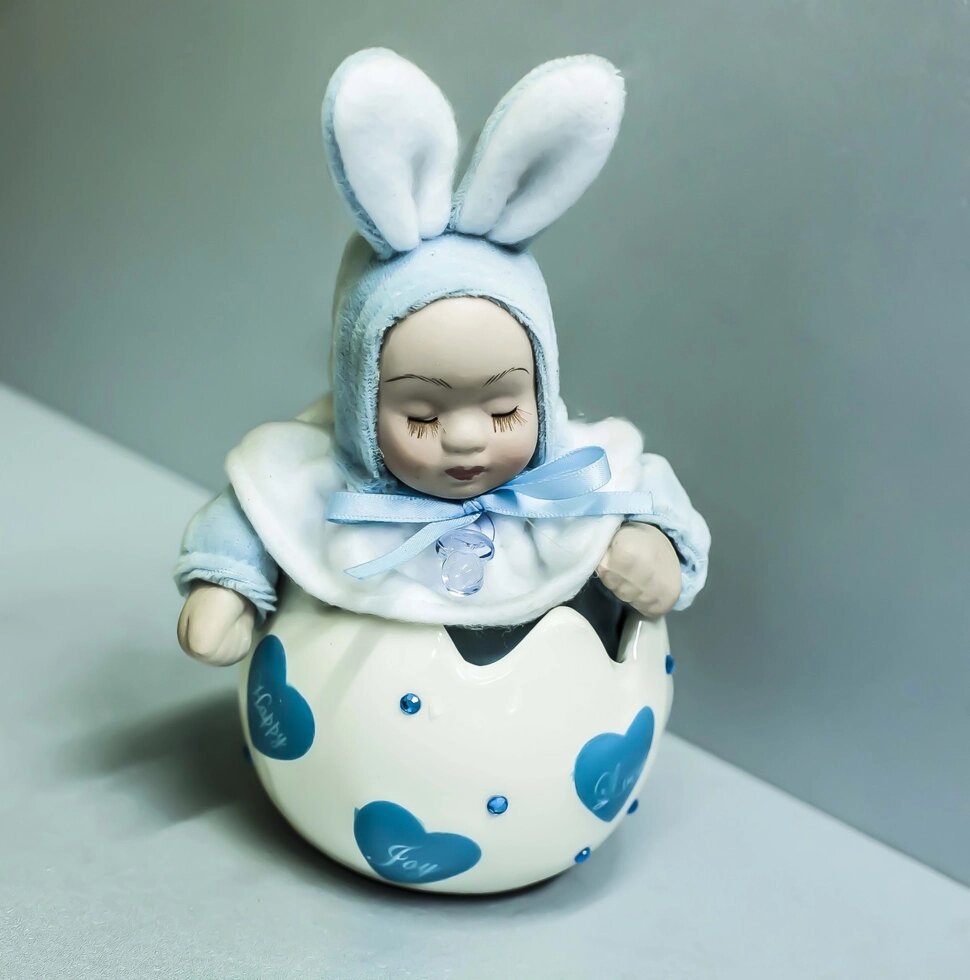Фигурка -сувенир "Малыш- зайчик" (голубая), 14см от компании Интернет-магазин VPROK_kz - фото 1