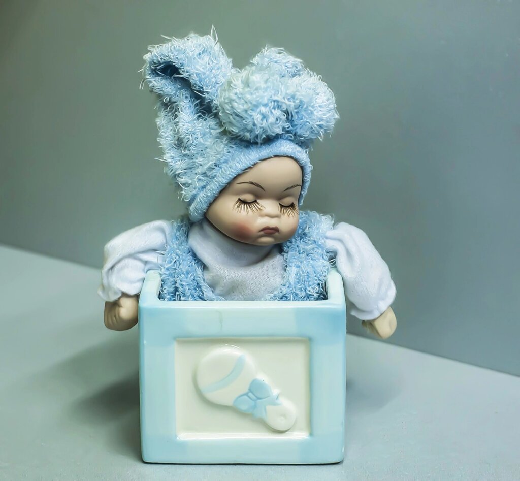 Фигурка -сувенир "Малыш- зайчик" (голубая), 16см от компании Интернет-магазин VPROK_kz - фото 1