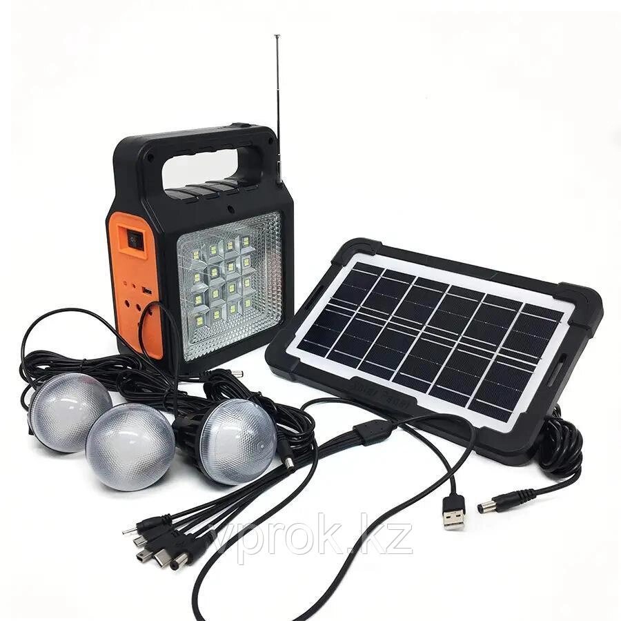 Фонарик для тревожного чемоданчика с радио и зарядкой Yobolife LM-3609, 3 LED и солнечная панель от компании Интернет-магазин VPROK_kz - фото 1