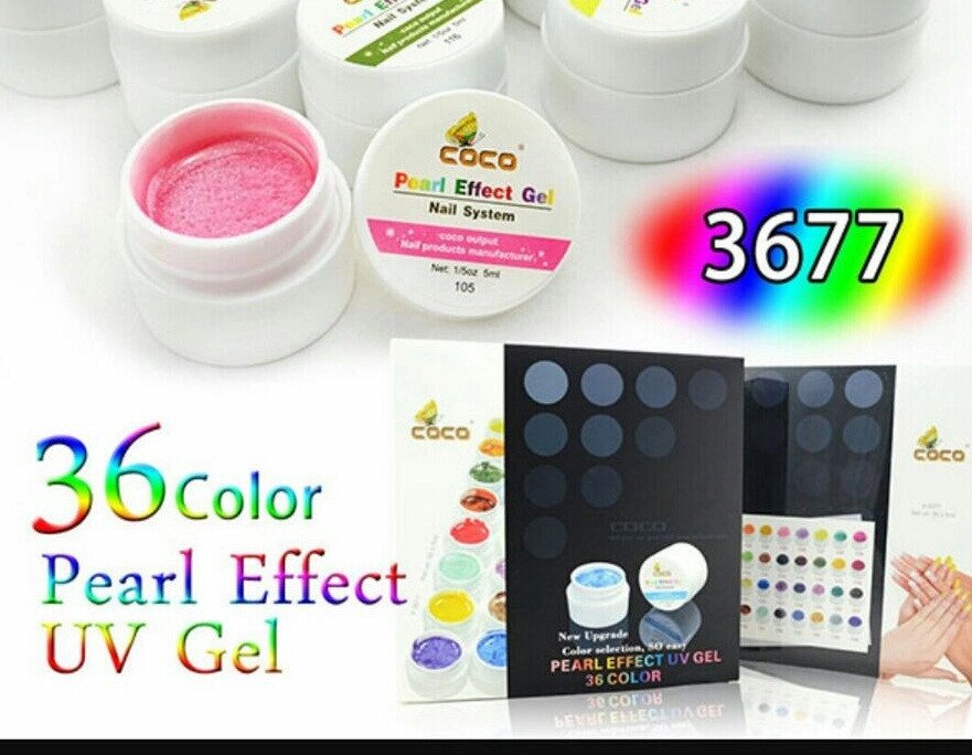 Гель набор 36 цветов перламутровый эффект жемчуга от компании Интернет-магазин VPROK_kz - фото 1