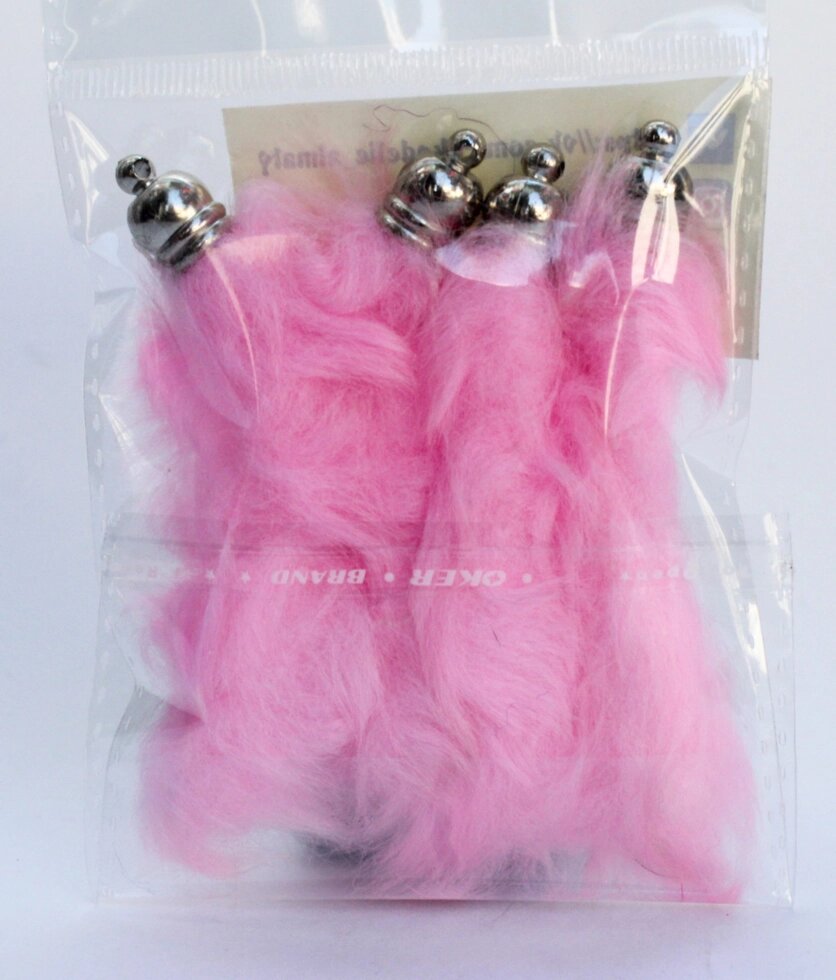 Хвостики для декора, розовые, 10 см от компании Интернет-магазин VPROK_kz - фото 1