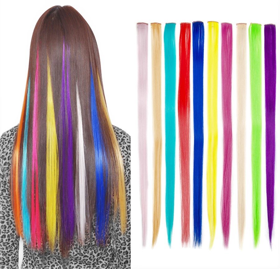 Искусственные волосы (пряди) прямые, цветные, в ассортименте от компании Интернет-магазин VPROK_kz - фото 1