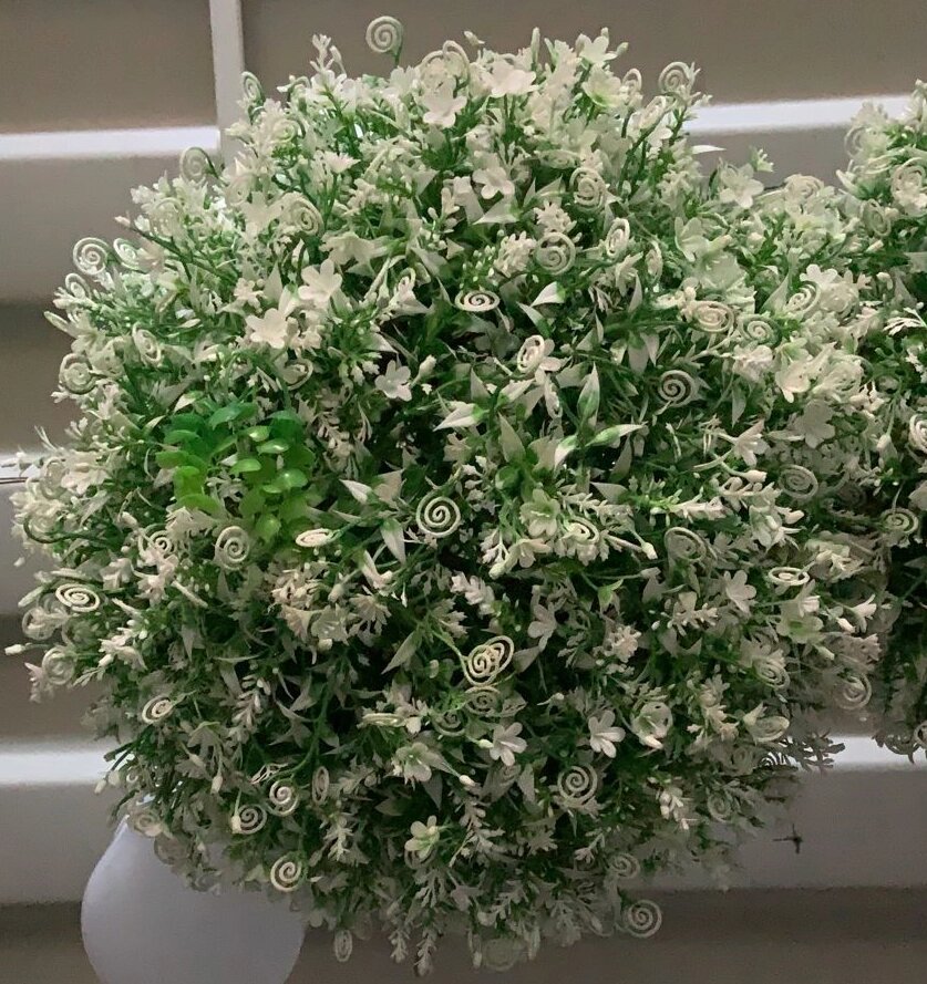 Искусственный самшит, шар (цветы белые) без кашпо, D40 см от компании Интернет-магазин VPROK_kz - фото 1