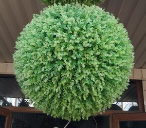 Искусственный самшит, шар (миртовое дерево) без кашпо, D 34 см