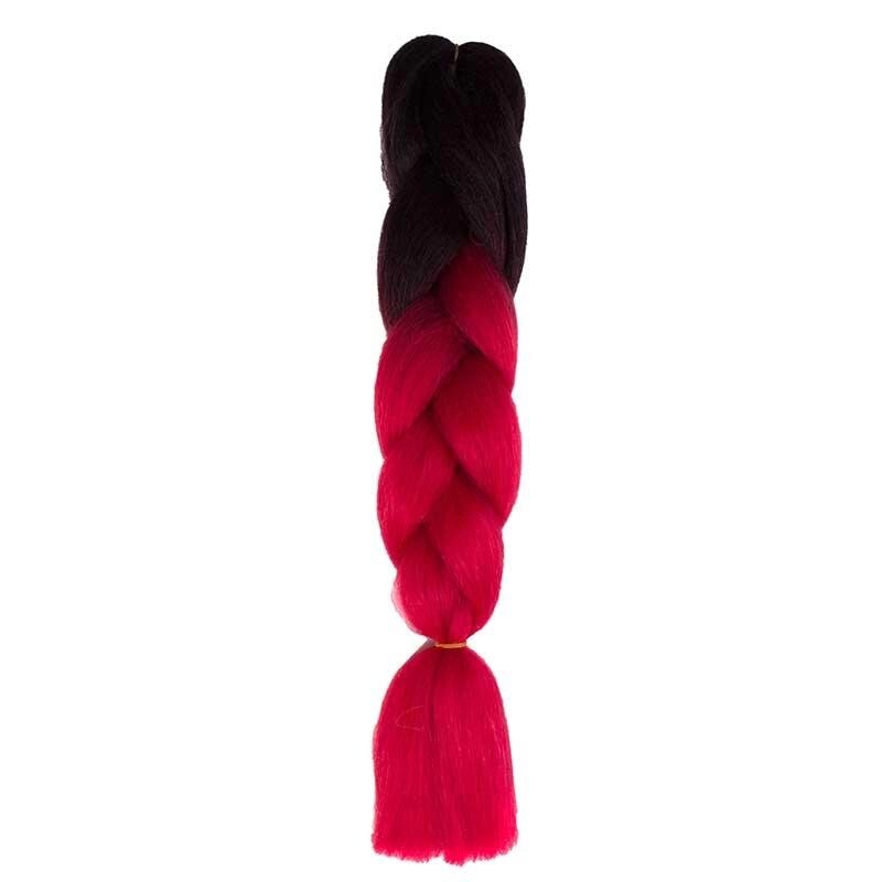 Канекалон черно-красный 65 см, косы для плетения от компании Интернет-магазин VPROK_kz - фото 1