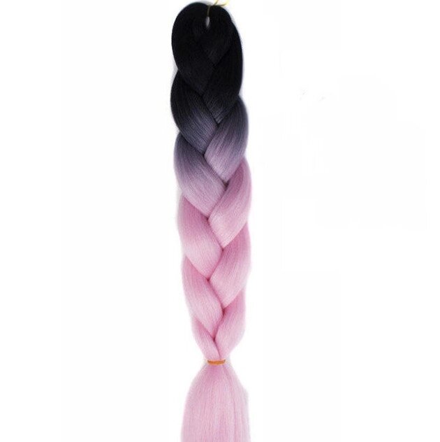 Канекалон черно-светло розовый 65 см, косы для плетения от компании Интернет-магазин VPROK_kz - фото 1