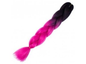 Канекалон черно-ярко розовый 65 см, косы для плетения
