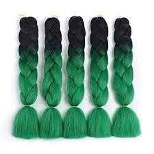 Канекалон черно-зеленый 65 см, косы для плетения от компании Интернет-магазин VPROK_kz - фото 1
