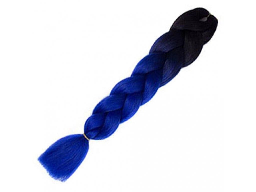 Канекалон черный-синий 65 см, косы для плетения от компании Интернет-магазин VPROK_kz - фото 1