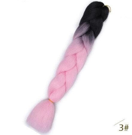 Канекалон черный-светло фиолетовый 65 см, косы для плетения от компании Интернет-магазин VPROK_kz - фото 1