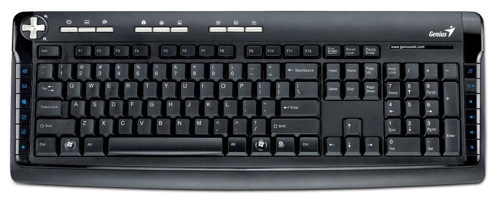 Клавиатура "Genius  KB-350 Desktop Keyboard With Palm Rest, Multimedia, eng / rus / kaz, Black&Silver, USB" от компании Интернет-магазин VPROK_kz - фото 1