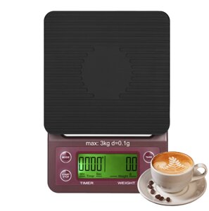 Кофе весы с таймером для бариста до 3 кг шаг 0,1 г