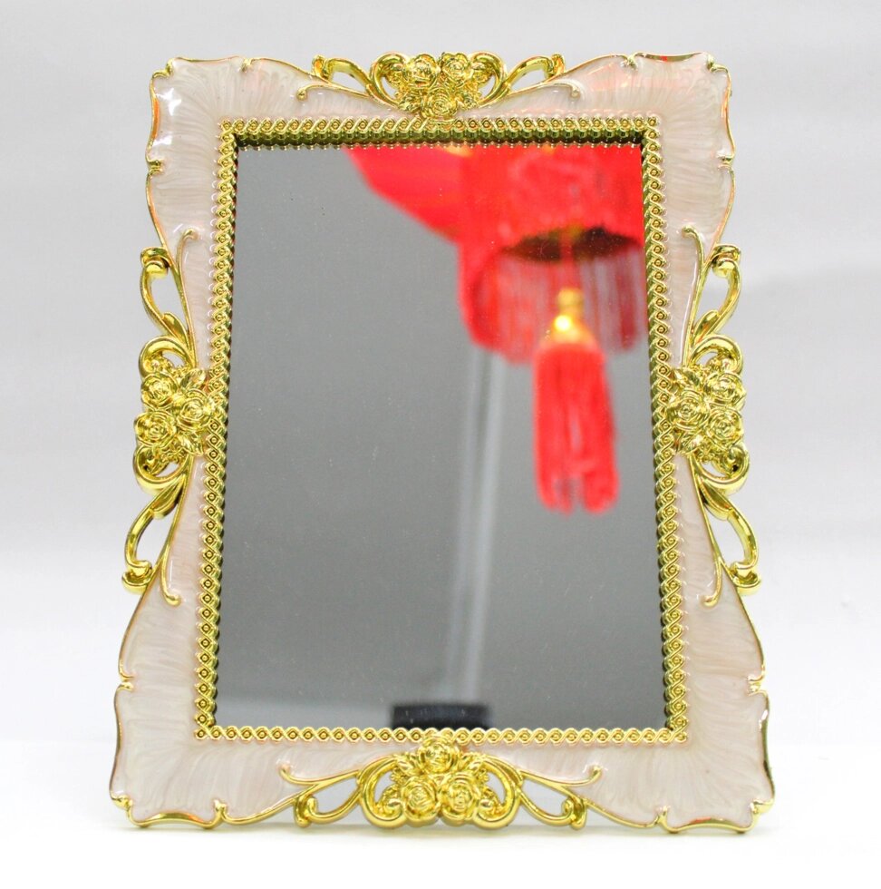 Косметическое зеркало 20*10 см, вертикальное, белая рама от компании Интернет-магазин VPROK_kz - фото 1