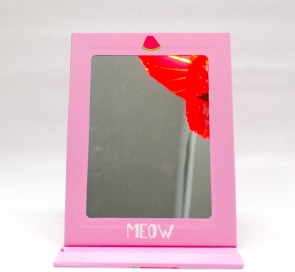Косметическое зеркало 25*10 см, складное, розовое от компании Интернет-магазин VPROK_kz - фото 1
